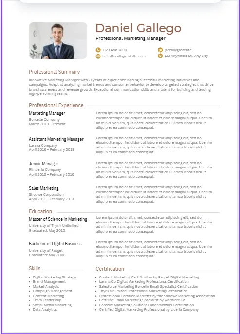 Recent CV Work